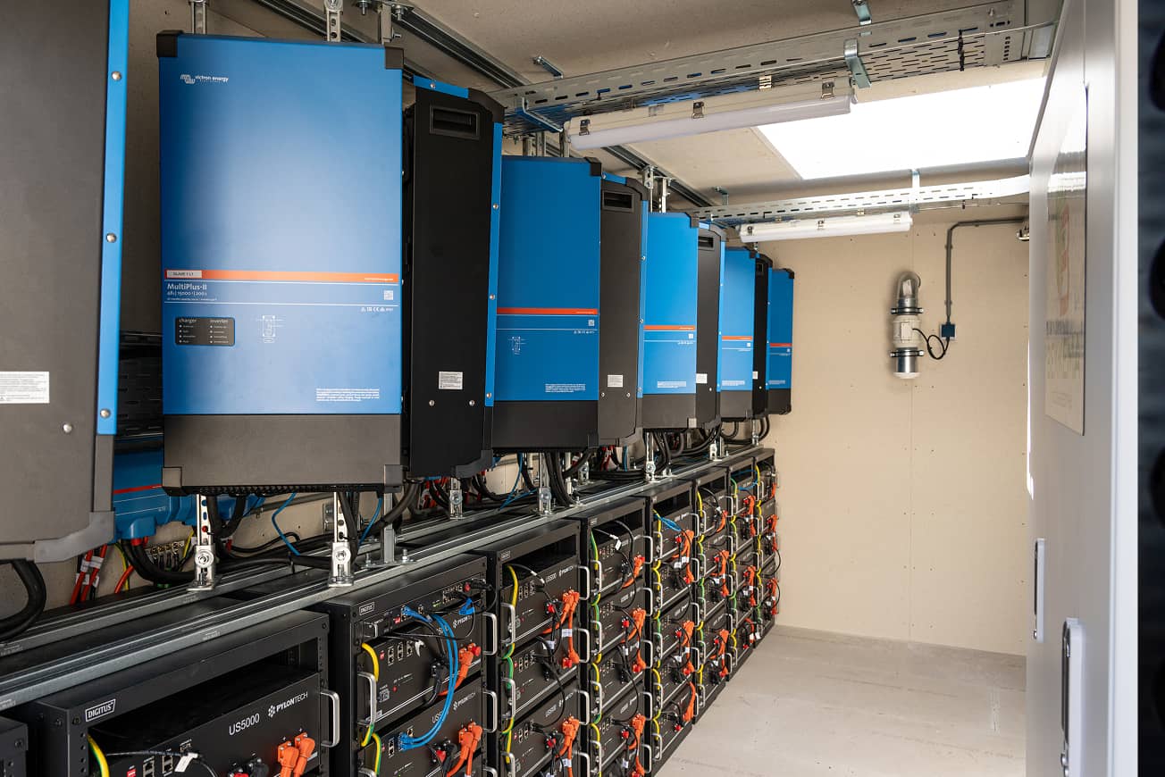 Solar installation project with technicians on a rooftop
